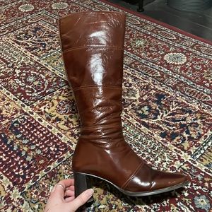 L’Intervalle Brown Patchwork Knee High Boots